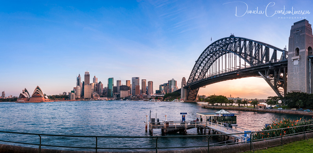 Sydney Harbour Panorama at Sunset from North Sydney