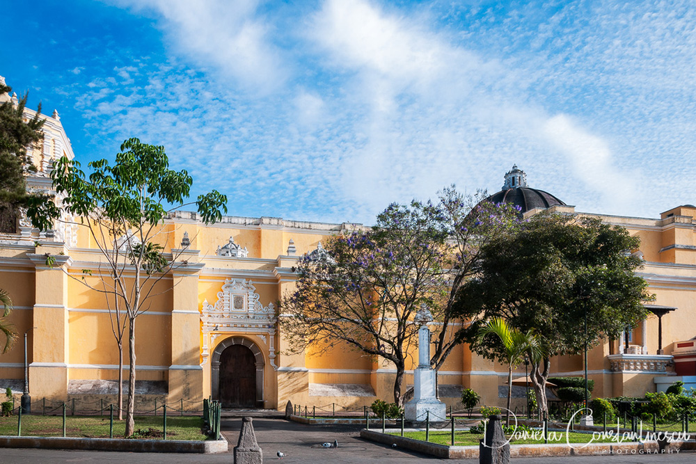 Fair weather in Antigua highlighting the beauty of La Merced Church