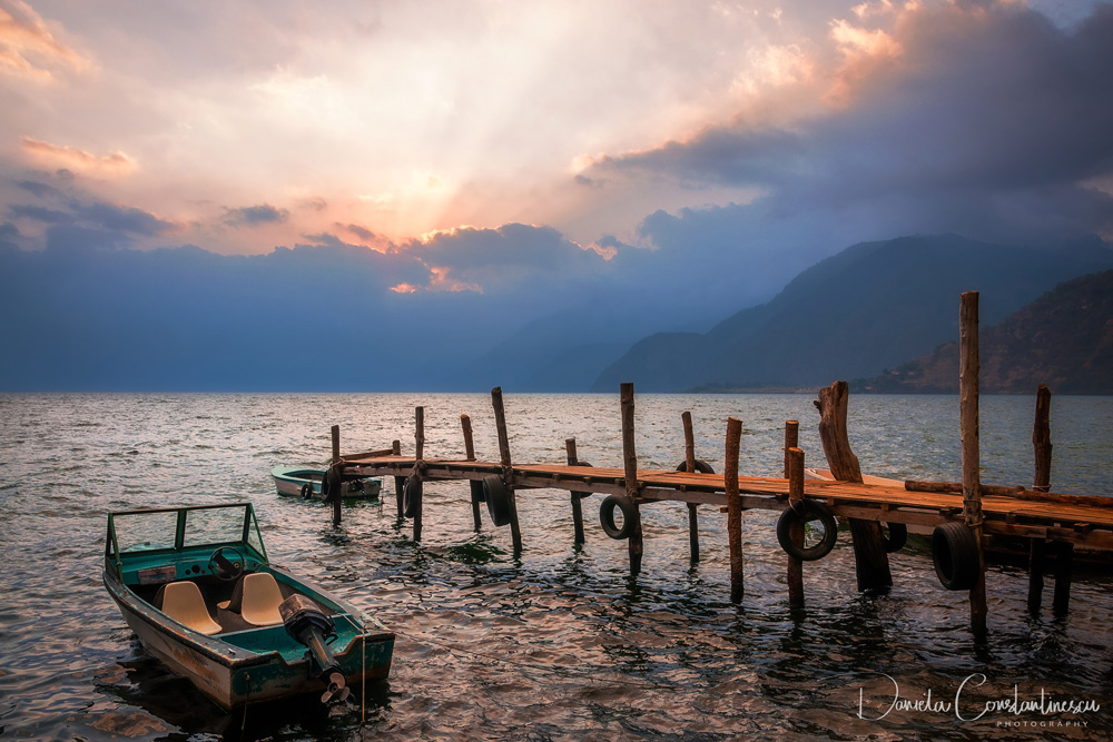 Sunbeams at Sunset on Lake Atitlan